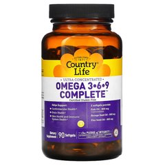 Country Life Omega 3-6-9 Complete, 90 капсул