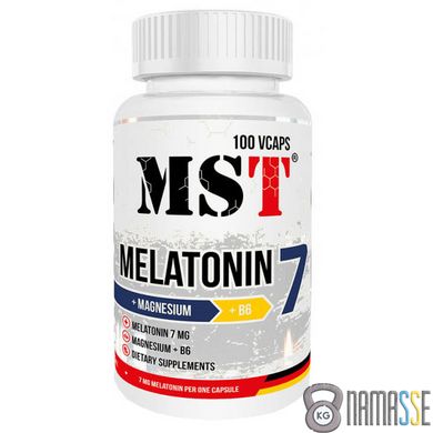 MST Melatonin 7 + Magnesium + B6, 100 вегакапсул