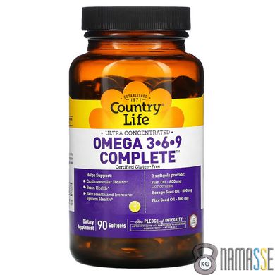 Country Life Omega 3-6-9 Complete, 90 капсул