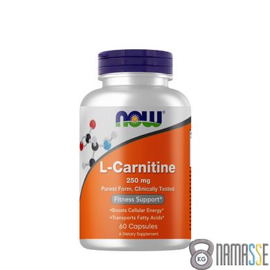 NOW L-Carnitine 250 mg, 60 вегакапсул