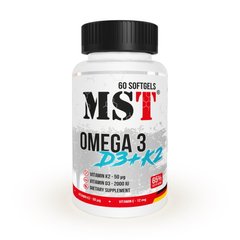 MST Omega 3 65% + D3 + K2, 60 капсул