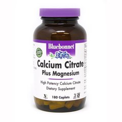 Bluebonnet Nutrition Calcium Citrate Plus Magnesium, 180 капсул