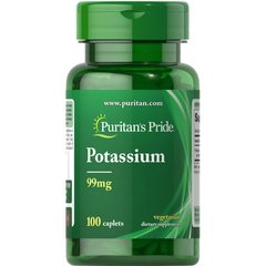 Puritan's Pride Potassium 99 mg, 100 каплет