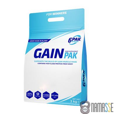 6PAK Nutrition Gain Pak, 3 кг Ваніль