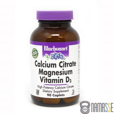 Bluebonnet Nutrition Calcium Citrate Magnesium Vitamin D3, 90 каплет