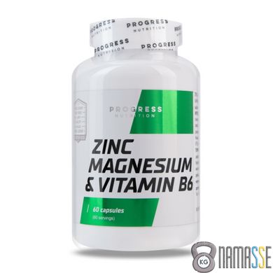 Progress Nutrition Zinc Magnesium Vitamin B6, 60 капсул