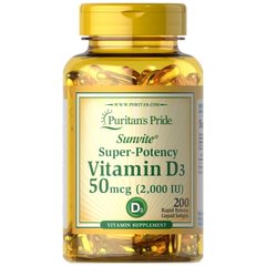 Puritan's Pride Vitamin D3 2000 IU, 200 капсул