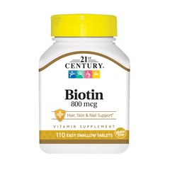21st Century Biotin 800 mcg, 110 таблеток