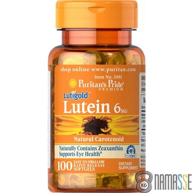 Puritan's Pride Lutein 6 mg with Zeaxanthin, 100 капсул