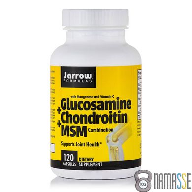 Jarrow Formulas Glucosamine + Chondroitin + MSM, 120 капсул