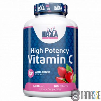 Haya Labs High Potency Vitamin C 1000 mg with Rose Hips, 100 таблеток
