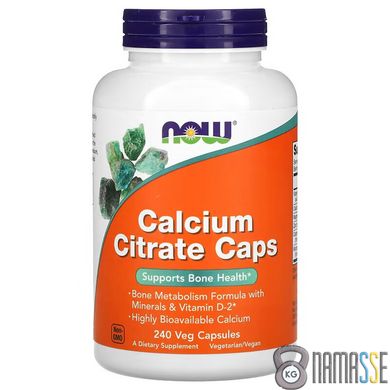 NOW Calcium Citrate Caps, 240 вегакапсул