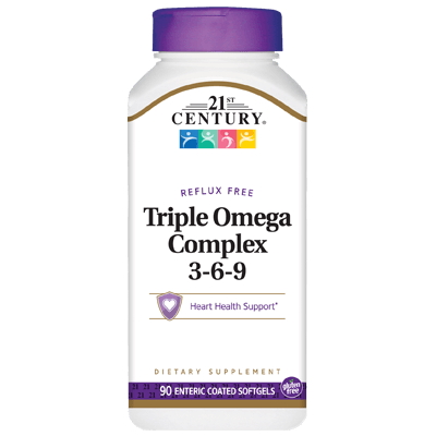 Фото - Прочее спортивное питание 21st Century Triple Omega Complex 3-6-9, 90 капсул 
