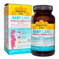Country Life Baby Care Prenatal Omega 3-6-9, 90 капсул