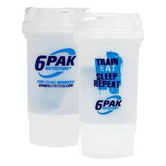 Шейкер 6PAK Nutrition+контейнер, 500 мл - білий