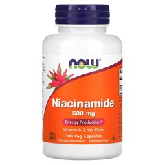 NOW Niacinamide 500 mg, 100 вегакапсул