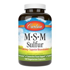 Carlson Labs MSM Sulfur 1000 mg, 180 вегакапсул