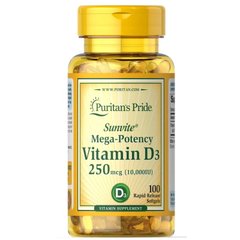Puritan's Pride Vitamin D3 10000 IU, 100 капсул