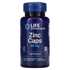 Life Extension Zinc 50 mg, 90 вегакапсул