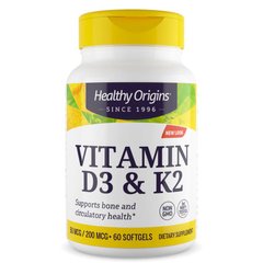 Healthy Origins Vitamin D3 & K2, 60 капсул