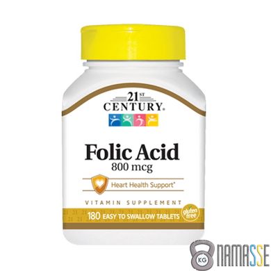 21st Century Folic Acid 800 mcg, 180 таблеток