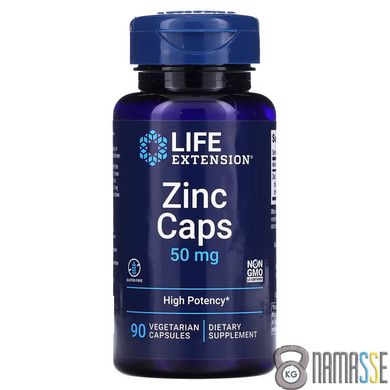 Life Extension Zinc 50 mg, 90 вегакапсул