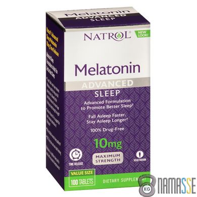 Natrol Melatonin 10mg Advanced Sleep, 100 таблеток