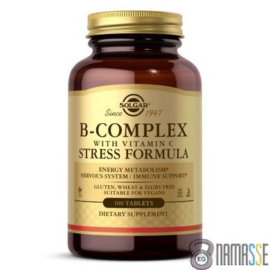 Solgar B-Complex with Vitamin C Stress Formula, 100 таблеток