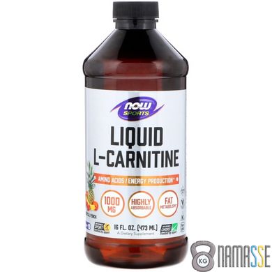 NOW L-Carnitine Liquid 1000 mg, 473 мл Фруктовий пунш