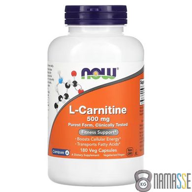 NOW L-Carnitine 500 mg, 180 вегакапсул
