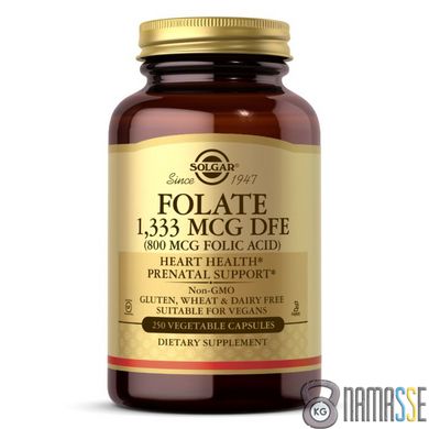 Solgar Folate 1333 mcg (Folic Acid 800 mcg), 250 вегакапсул