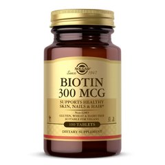 Solgar Biotin 300 mcg, 100 таблеток