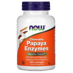 NOW Papaya Enzymes, 180 жувальних таблеток