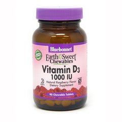 Bluebonnet Nutrition Earth Sweet Chewables Vitamin D3 1000IU, 90 жувальних таблеток