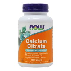 NOW Calcium Citrate Tablets, 100 таблеток
