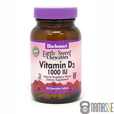Bluebonnet Nutrition Earth Sweet Chewables Vitamin D3 1000IU, 90 жувальних таблеток