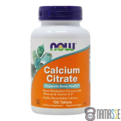 NOW Calcium Citrate Tablets, 100 таблеток