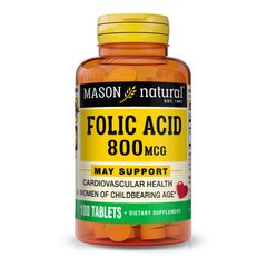 Mason Natural Folic Acid 800 mcg, 100 таблеток