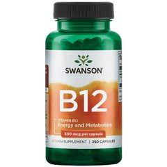 Swanson Vitamin B12 500 mcg, 250 капсул