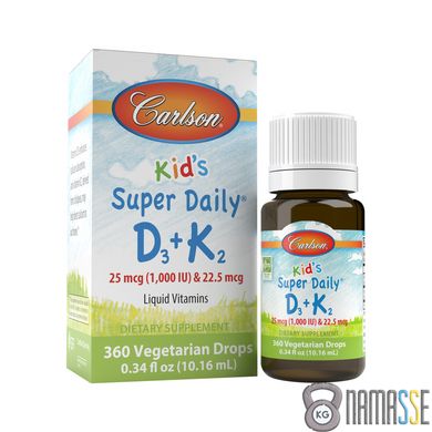 Carlson Labs Kid's Super Daily D3+K2, 10.16 мл