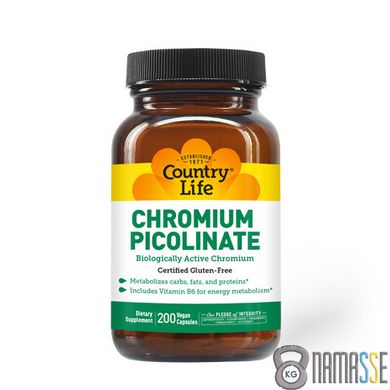 Country Life Chromium Picolinate, 200 вегакапсул