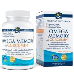 Nordic Naturals Omega Memory with Curcumin, 60 капсул