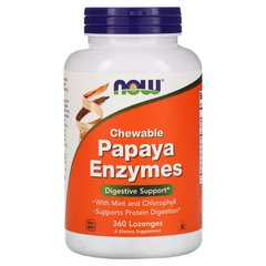 NOW Papaya Enzymes, 360 жувальних таблеток