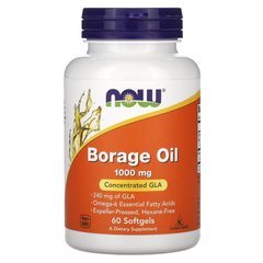 NOW Borage Oil 1000 mg, 60 капсул