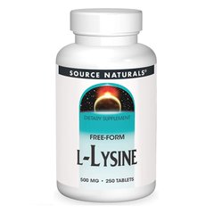 Source Naturals L-Lysine 500 mg, 250 таблеток