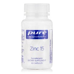 Pure Encapsulations Zinc 15 mg, 60 капсул