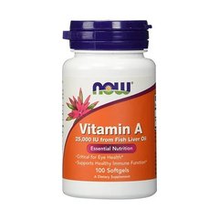 NOW Vitamin A 25000 IU, 100 капсул