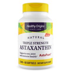 Healthy Origins Astaxanthin Triple Strength 12 mg, 60 капсул