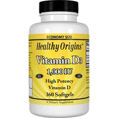 Healthy Origins Vitamin D3 1000 IU, 360 капсул