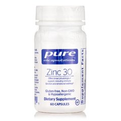 Pure Encapsulations Zinc 30 mg, 60 капсул
